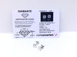 pendientes oro 18k con diamante de laboratorio 