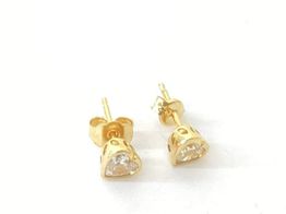 pendientes oro 18k con diamante de laboratorio 