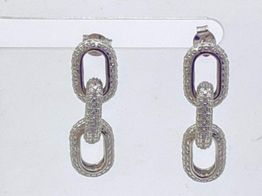 pendientes plata 925mm con circonita 