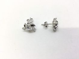 pendientes plata 925mm con circonita 