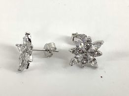 pendientes plata 925mm con circonita 