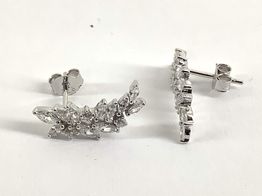 pendientes plata 925mm con circonita 