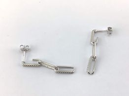 pendientes plata 925mm con circonita 