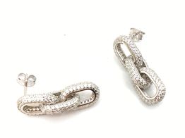 pendientes plata 925mm con circonita 