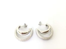 pendientes plata 925mm con circonita 