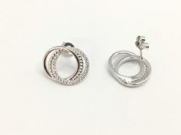 pendientes plata 925mm con circonita 