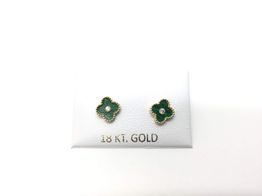 pendientes oro 18k con circonita 