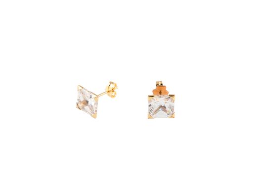 pendientes oro 18k con circonita 
