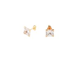 pendientes oro 18k con circonita 