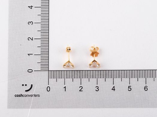pendientes oro 18k con circonita 