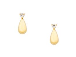 pendientes oro 18k con circonita 