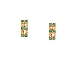 pendientes oro 18k con esmeralda 