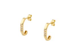 brincos ouro 18k com pedra con circonita 
