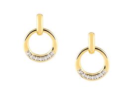 brincos ouro 18k com pedra con circonita 