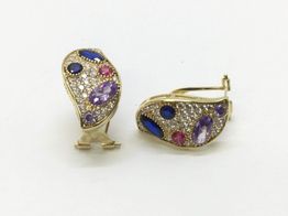 pendientes oro 18k con circonita 