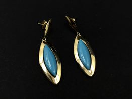 pendientes oro 18k con circonita 