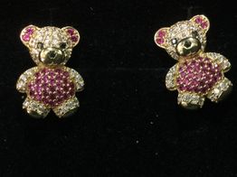 pendientes oro 18k con circonita 