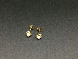 pendientes oro 18k con perla 