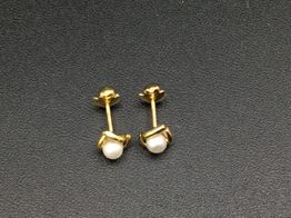 pendientes oro 18k con perla 