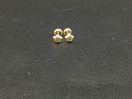 pendientes oro 18k con circonita 
