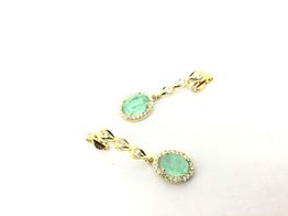 pendientes oro 18k con circonita 