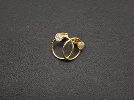 pendientes oro 18k con circonita 
