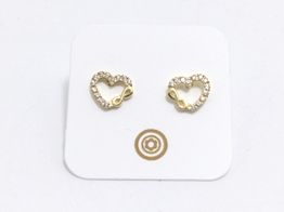 pendientes oro 18k con circonita 