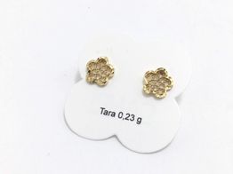 pendientes oro 18k con circonita 