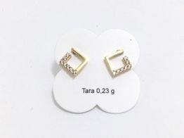 pendientes oro 18k con circonita 