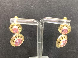 pendientes oro 18k con circonita  pendientes oro 18k con circonita