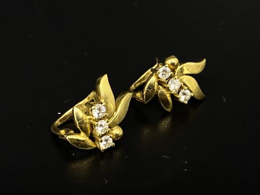 pendientes oro 18k con circonita 