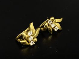 pendientes oro 18k con circonita 