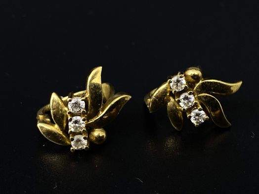 pendientes oro 18k con circonita 