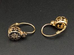 pendientes oro 14k con diamante 