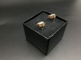 pendientes oro 14k con diamante 