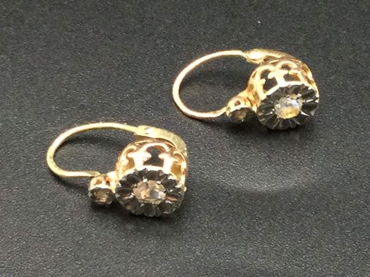 pendientes oro 14k con diamante 