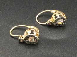 pendientes oro 14k con diamante 