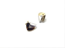 brincos ouro 18k com pedra con diamante 