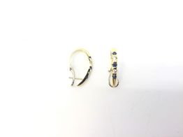 pendientes oro 18k con diamante,zafiro 