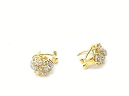 brincos ouro 18k com pedra con diamante 