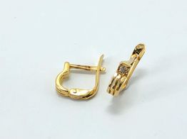 pendientes oro 18k con circonita 