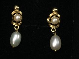 pendientes oro 18k con perla 