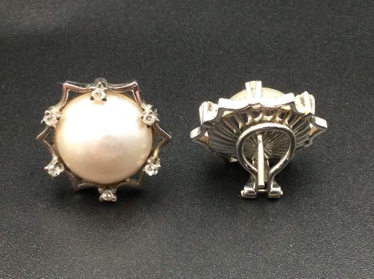 pendientes oro 18k con circonita,nacar 