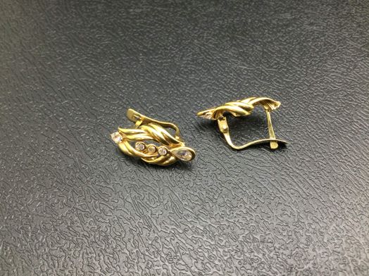 pendientes oro 18k con circonita 