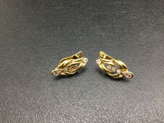 pendientes oro 18k con circonita 