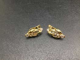 pendientes oro 18k con circonita 