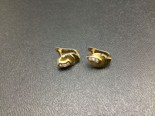 pendientes oro 18k con circonita 