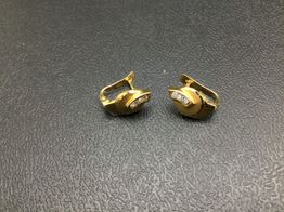 pendientes oro 18k con circonita 