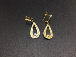 pendientes oro 18k con circonita 
