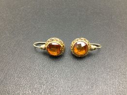 pendientes oro 18k con pirita 